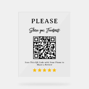 Pancarte d'affichage de code QR pour laisser un av