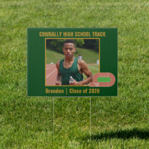Dark Green Gold Track Team Runner Photo Yard