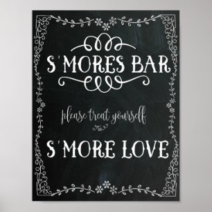 Pancarte de bar S'Mores Décoration de mariage Affi