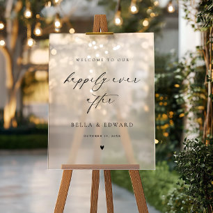 Pancarte de bienvenue de mariage 'Heureux pour tou