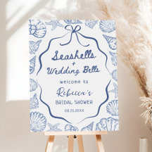 Pancarte de bienvenue pour une baby shower Seashel