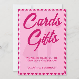 Pancarte de cadeaux et cartes de mariage chevron B