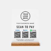 Pancarte de codes QR de paiement Paypal Venmo Cash (Recto)