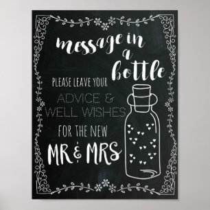 Pancarte de décoration de mariage Message dans une