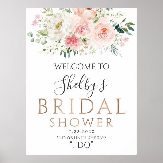 Pancarte de douche de mariée, décoration de douche (Devant)