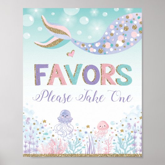 Pancarte de Faveurs de Sirène Décoration de Fête S (Devant)