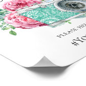Pancarte de hashtag de mariage bohème. Impression  (Coin)