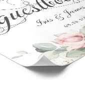 Pancarte de livre d'or de mariage à la verdure fle (Coin)