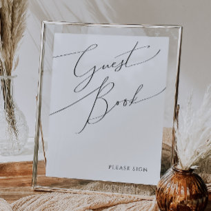 Pancarte de livre d'or de mariage à l'écriture fan