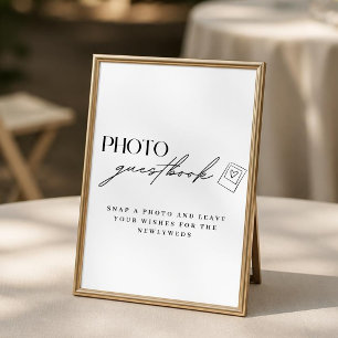 Pancarte de livre d'or de mariage minimaliste pour
