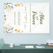 Pancarte de mariage bannière florale (Salon professionnel)