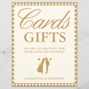 Pancarte de mariage Cartes & Cadeaux Ivoire Rétro 