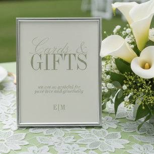 Pancarte de mariage moderne pour cartes et cadeaux