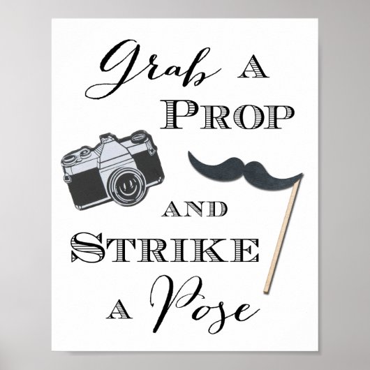 Pancarte de Mariage Photobooth Affiche Saisir un A (Devant)