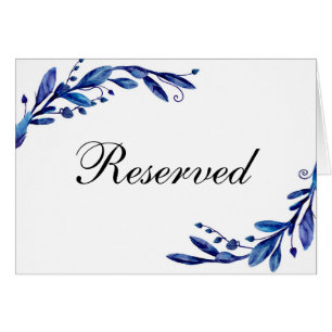 Pancarte de mariage réservé bleue. Carte de table