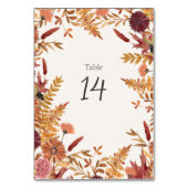Pancarte de numéro de table de bordure florale de (Dos)