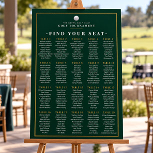 Pancarte de plan de table de tournoi de golf