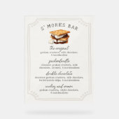 Pancarte de recette de bar de S'mores pour feu de  (Recto)