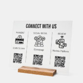 Pancarte de table en acrylique QR Code 3 en 1 Mini (Angle)