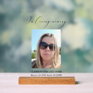 Pancarte de table photo en souvenir affectueux