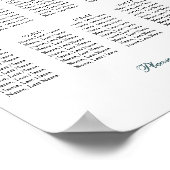 Pancarte de tableau de placement de 10 tables (Coin)