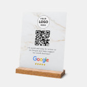 Pancarte de tablette de code QR de critiques Googl (Angle)