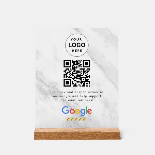 Pancarte de tablette de code QR de critiques Googl (Recto)