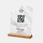 Pancarte de tablette de code QR de critiques Googl (Angle)