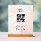Pancarte de tablette de code QR de critiques Googl (Neutre)