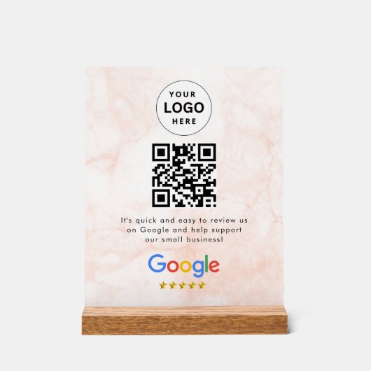 Pancarte de tablette de code QR de critiques Googl (Recto)