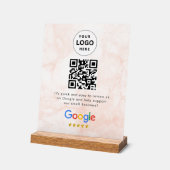 Pancarte de tablette de code QR de critiques Googl (Angle)