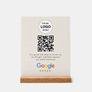 Pancarte de tablette de code QR de critiques Googl