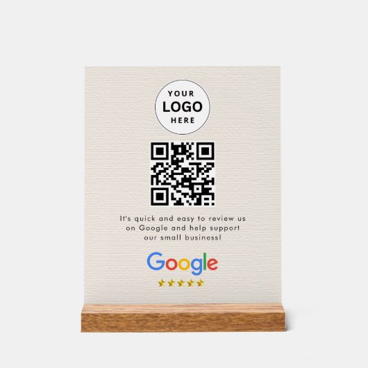 Pancarte de tablette de code QR de critiques Googl (Recto)