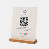Pancarte de tablette de code QR de critiques Googl (Angle)