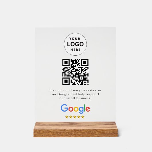 Pancarte de tablette de code QR de critiques Googl (Recto)