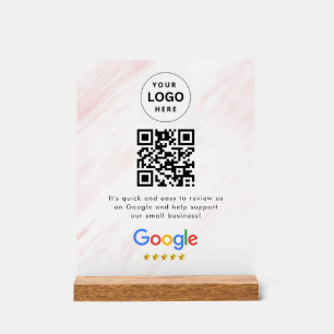 Pancarte de tablette de code QR de critiques Googl