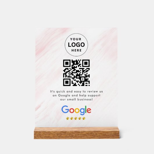 Pancarte de tablette de code QR de critiques Googl (Recto)