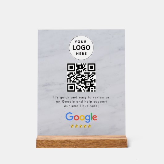 Pancarte de tablette de code QR de critiques Googl (Recto)