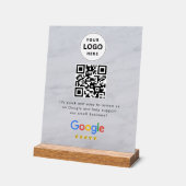 Pancarte de tablette de code QR de critiques Googl (Angle)