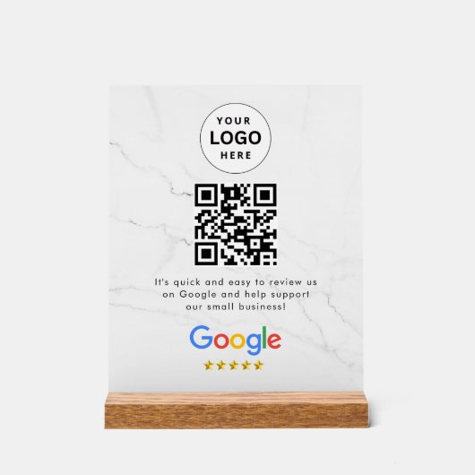 Pancarte de tablette de code QR de critiques Googl (Recto)
