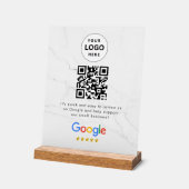 Pancarte de tablette de code QR de critiques Googl (Angle)