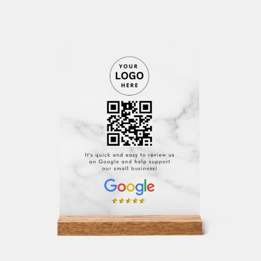 Pancarte de tablette de code QR de critiques Googl (Recto)