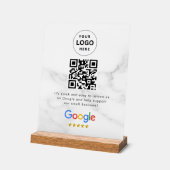 Pancarte de tablette de code QR de critiques Googl (Angle)
