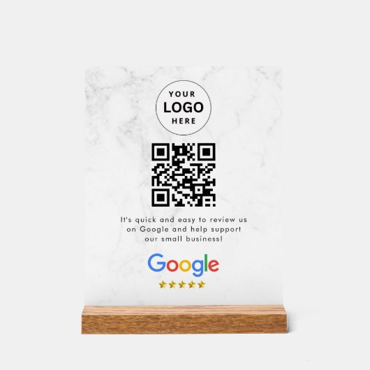 Pancarte de tablette de code QR de critiques Googl (Recto)