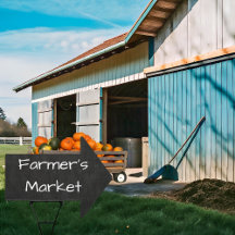 Farmers Market Simulated Chalkboard Flèche