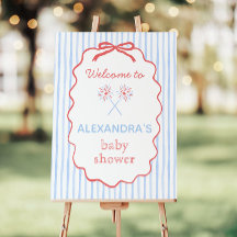 Pancarte Fête de Bébé Arc Rouge Blanc et Bientôt