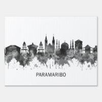Paramaribo Suriname Skyline BW