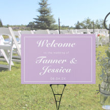Signe extérieur doux violet et blanc Mariage moder