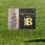 Pancarte Symbole Custom Happy 18th Birthday Gold Confetti<br><div class="desc">Custom Happy 18th Birthday Gold Confetti</div>