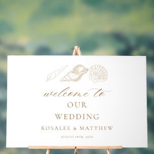 Pancartes de bienvenue de mariage côtier aux coqui